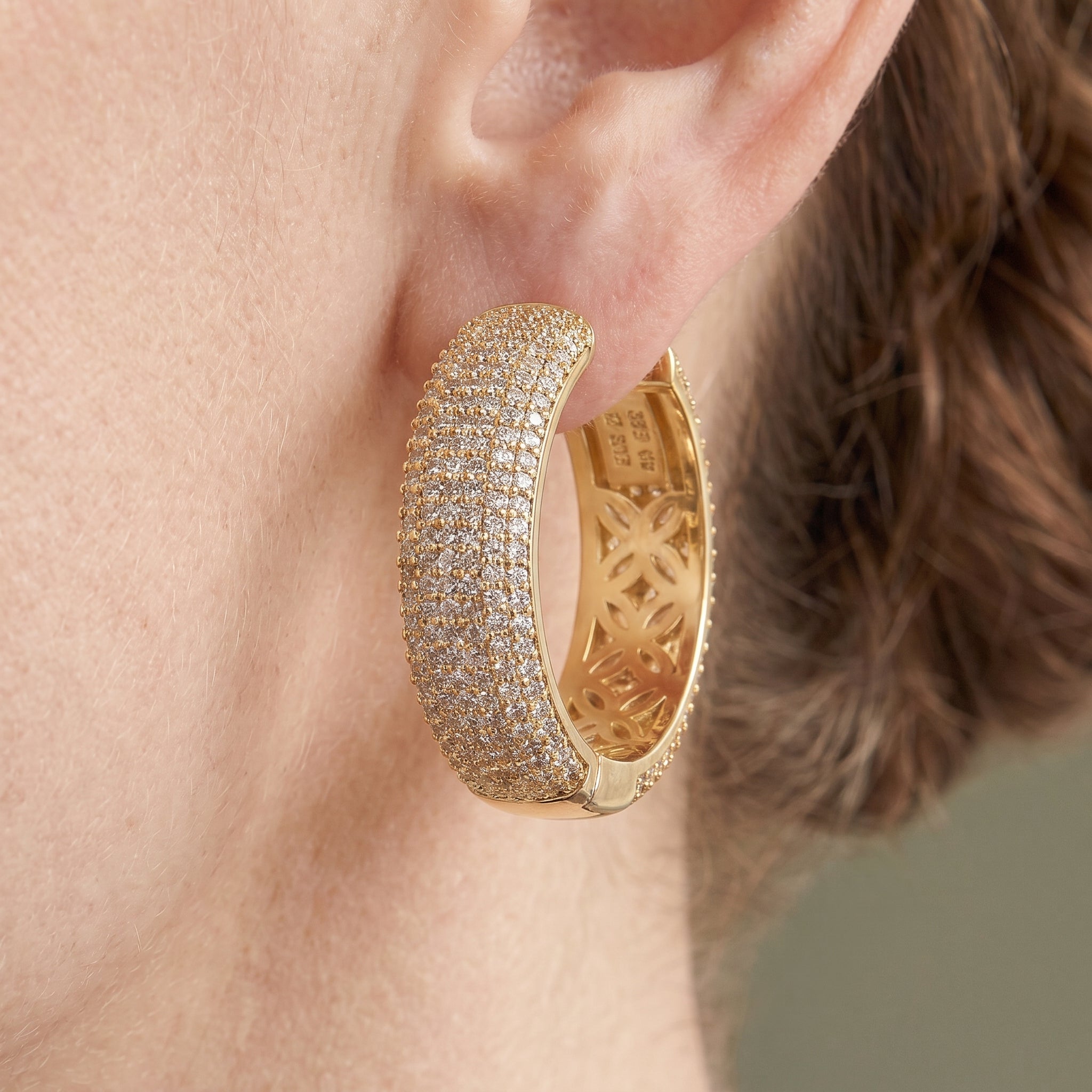 Cleo Chunky Pave Hoop Earrings GENEVIVE