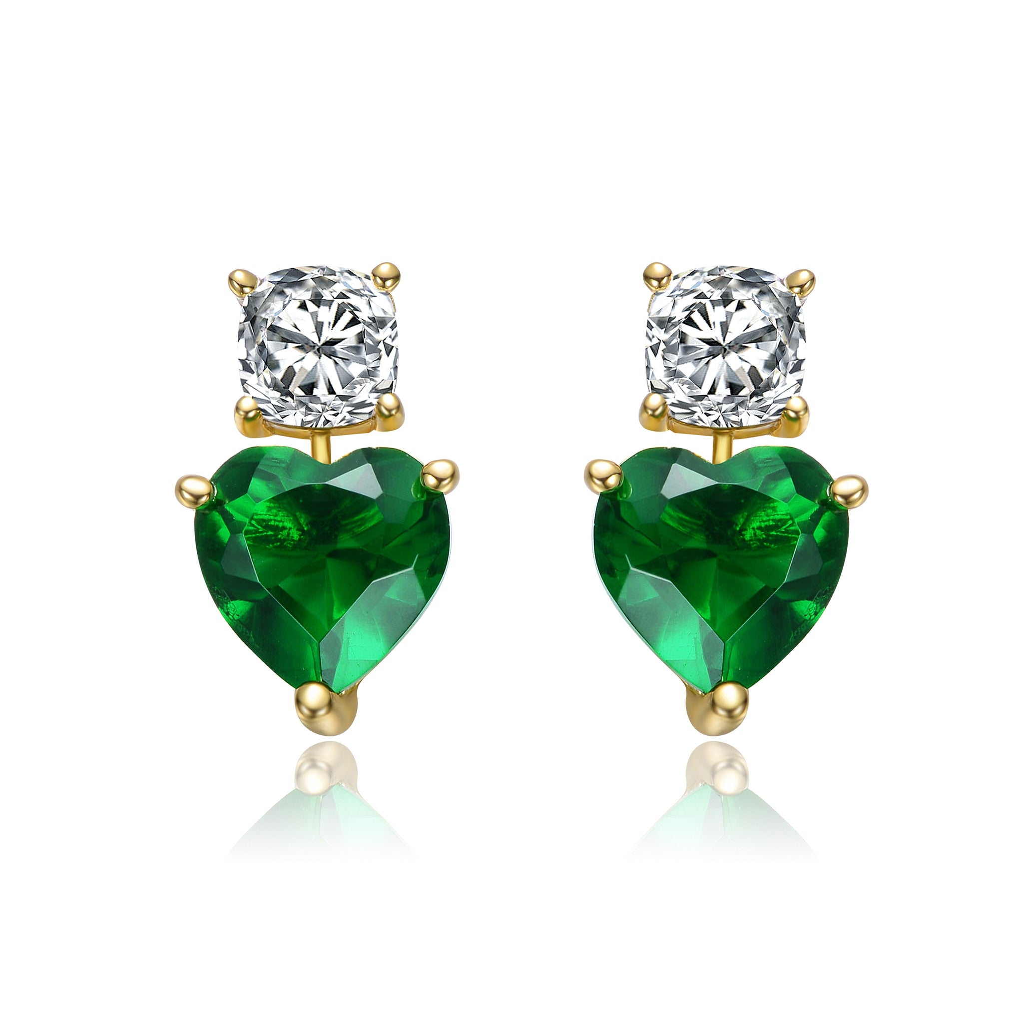 Louise Two-Stone Heart Earrings – GENEVIVE