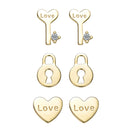Eliana Love Lock Stud Set GENEVIVE