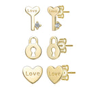 Eliana Love Lock Stud Set GENEVIVE
