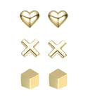 Madison 3D Heart Cross Stud Set GENEVIVE