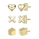 Madison 3D Heart Cross Stud Set GENEVIVE