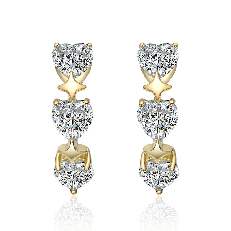 Marielle Trio Heart Hoop Earrings Genevive