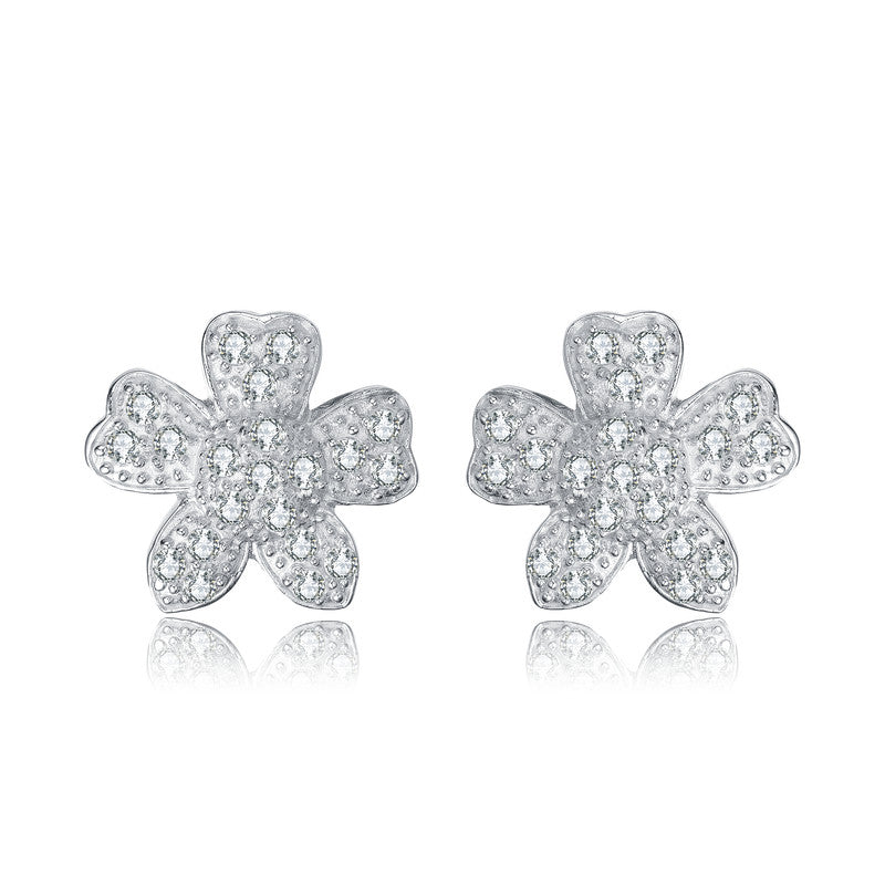 Blossom Pave Flower Stud Earrings Genevive