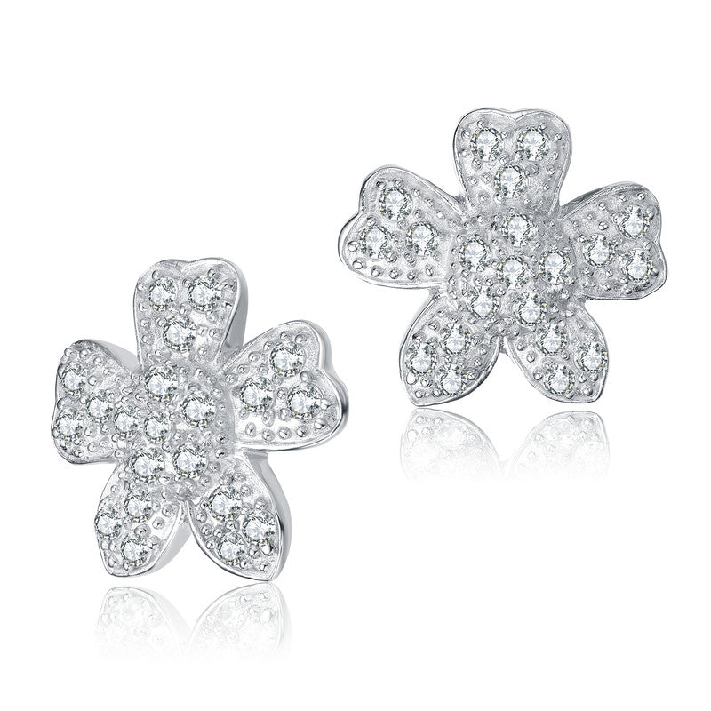 Blossom Pave Flower Stud Earrings Genevive