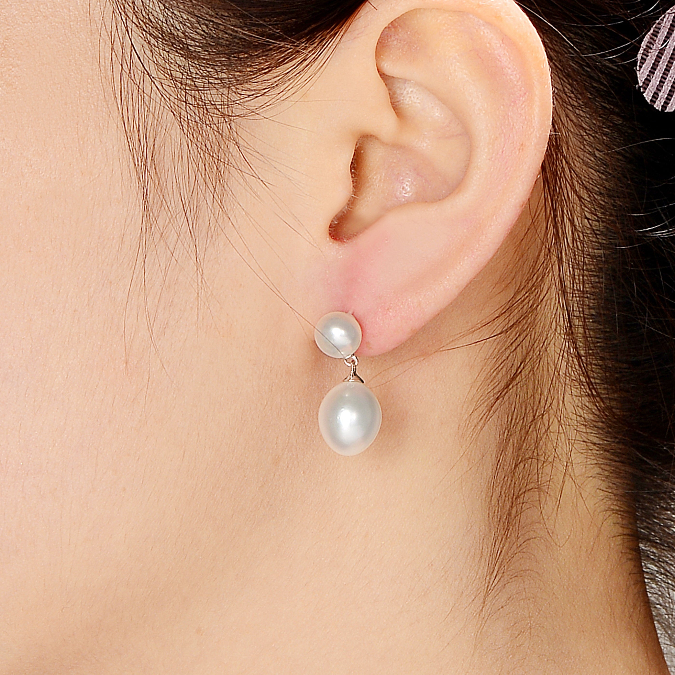 Brigitte Double Pearl Drop Earrings – GENEVIVE