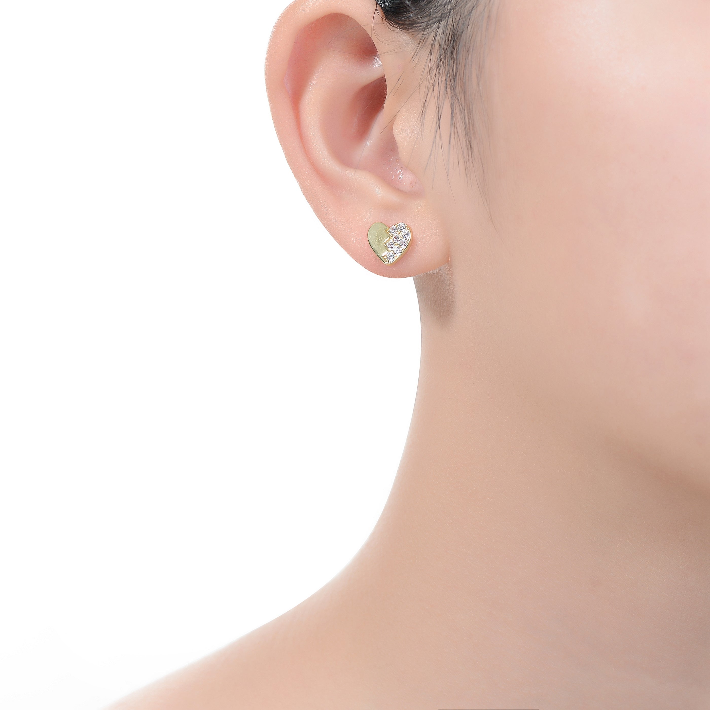 Juliette Soulmate Golden Heart Stud Earrings GENEVIVE