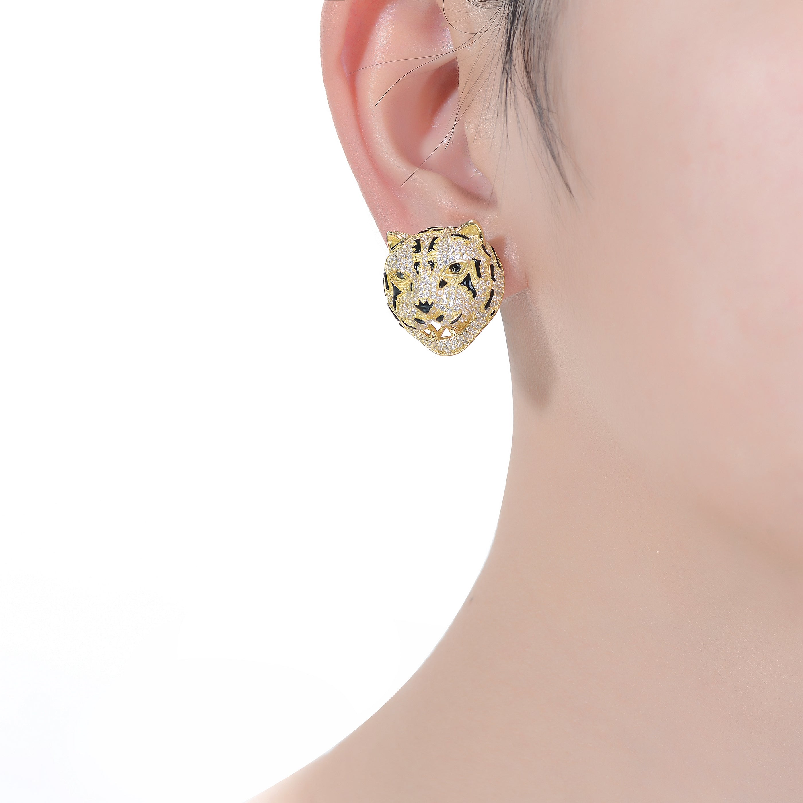 Eloise Tiger Maxi Earrings - GENEVIVE