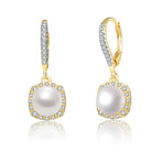 Clara Silver Pearl Drop Earrings GENEVIVE
