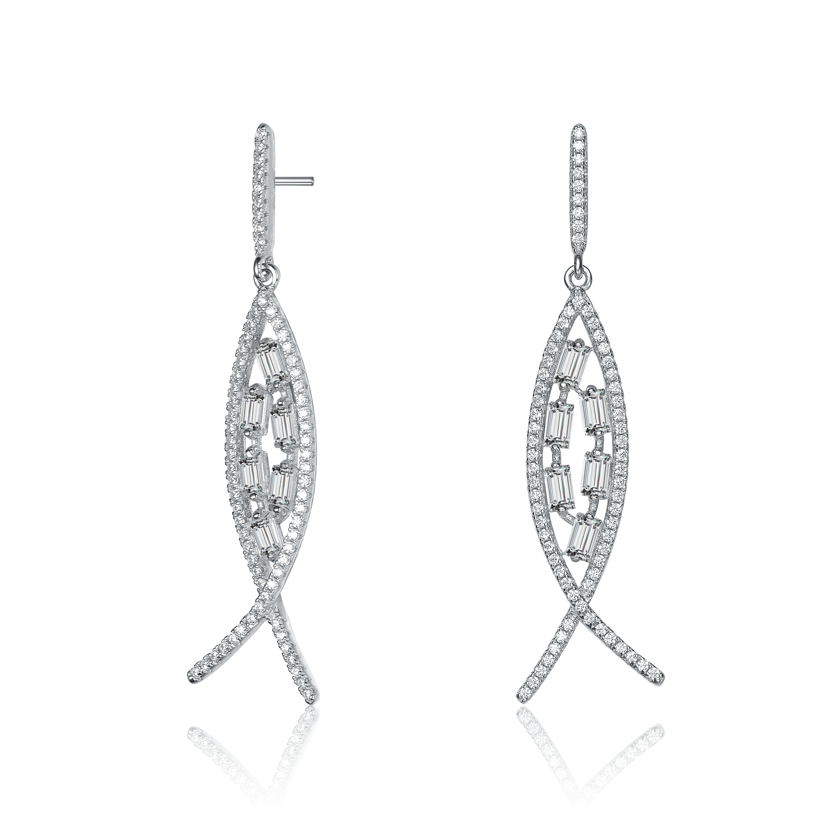 Marie Crossover Vertical Earrings GENEVIVE