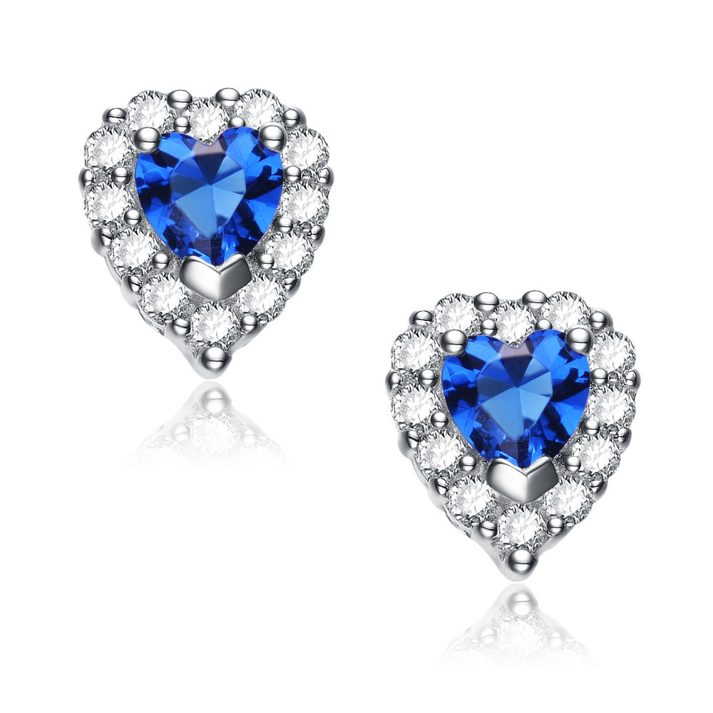 Renée Blue Heart Stud Earrings GENEVIVE