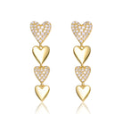 Sylvie Heart Vertical Dangle Earrings GENEVIVE