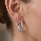 Sylvie Pave Hoop Earrings GENEVIVE