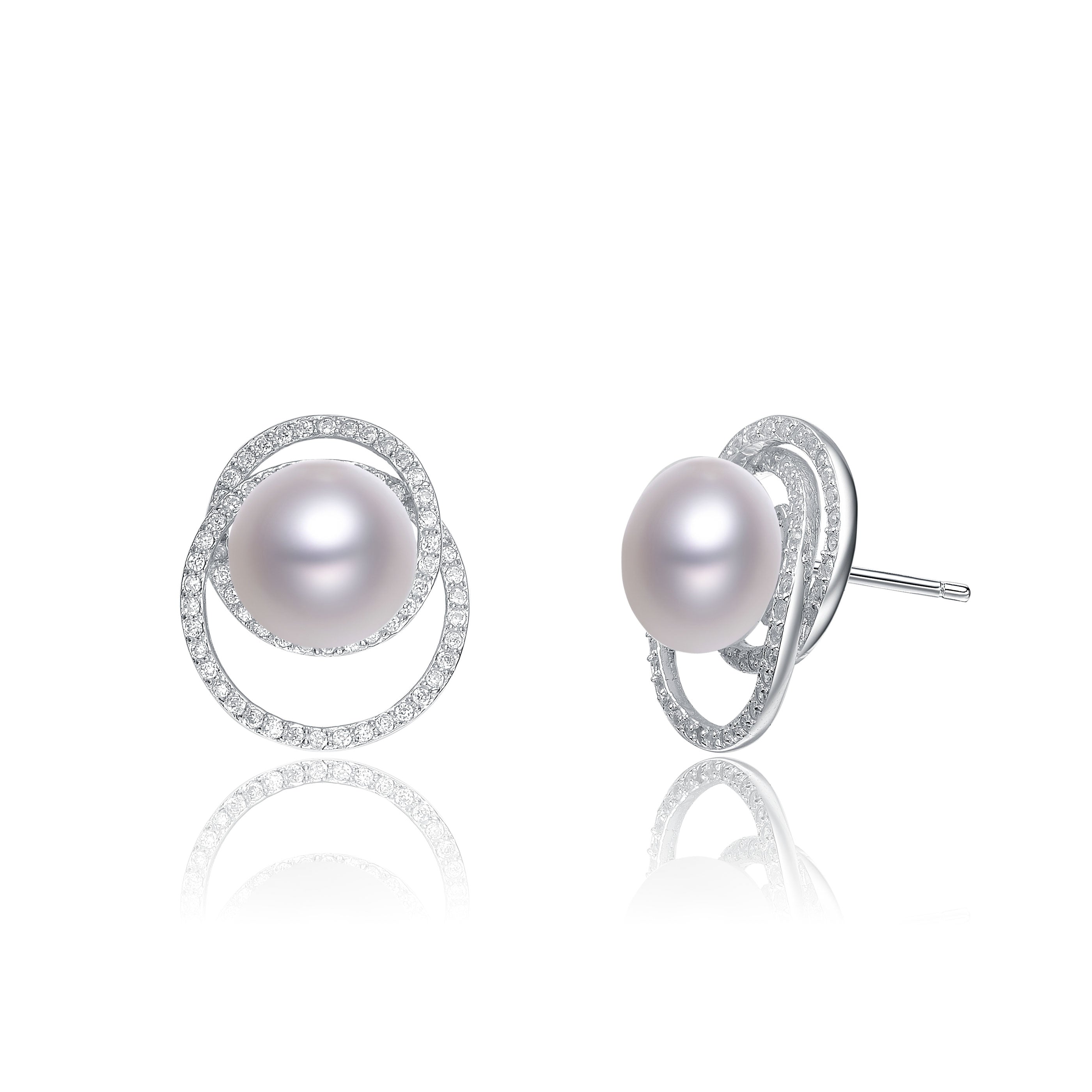 Odette Classic  Round Pearl Earrings GENEVIVE