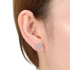 Roselle Floral Halo Stud Earrings Genevive