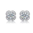 Roselle Floral Halo Stud Earrings Genevive