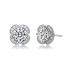 Roselle Floral Halo Stud Earrings Genevive