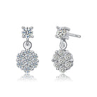 Camille Sparkling Pave Round Drop Earrings Genevive