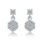 Camille Sparkling Pave Round Drop Earrings Genevive