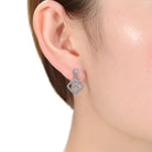Déco Triple Square Halo Earrings GENEVIVE