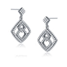 Déco Triple Square Halo Earrings GENEVIVE
