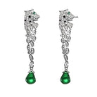 Caroline Emerald Panther Drop Earrings Genevive