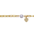 Brigitte Coeur Golden Chain Pearl Heart Bracelet GENEVIVE