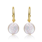 Brigitte Pearl Golden Hoop Earrings GENEVIVE