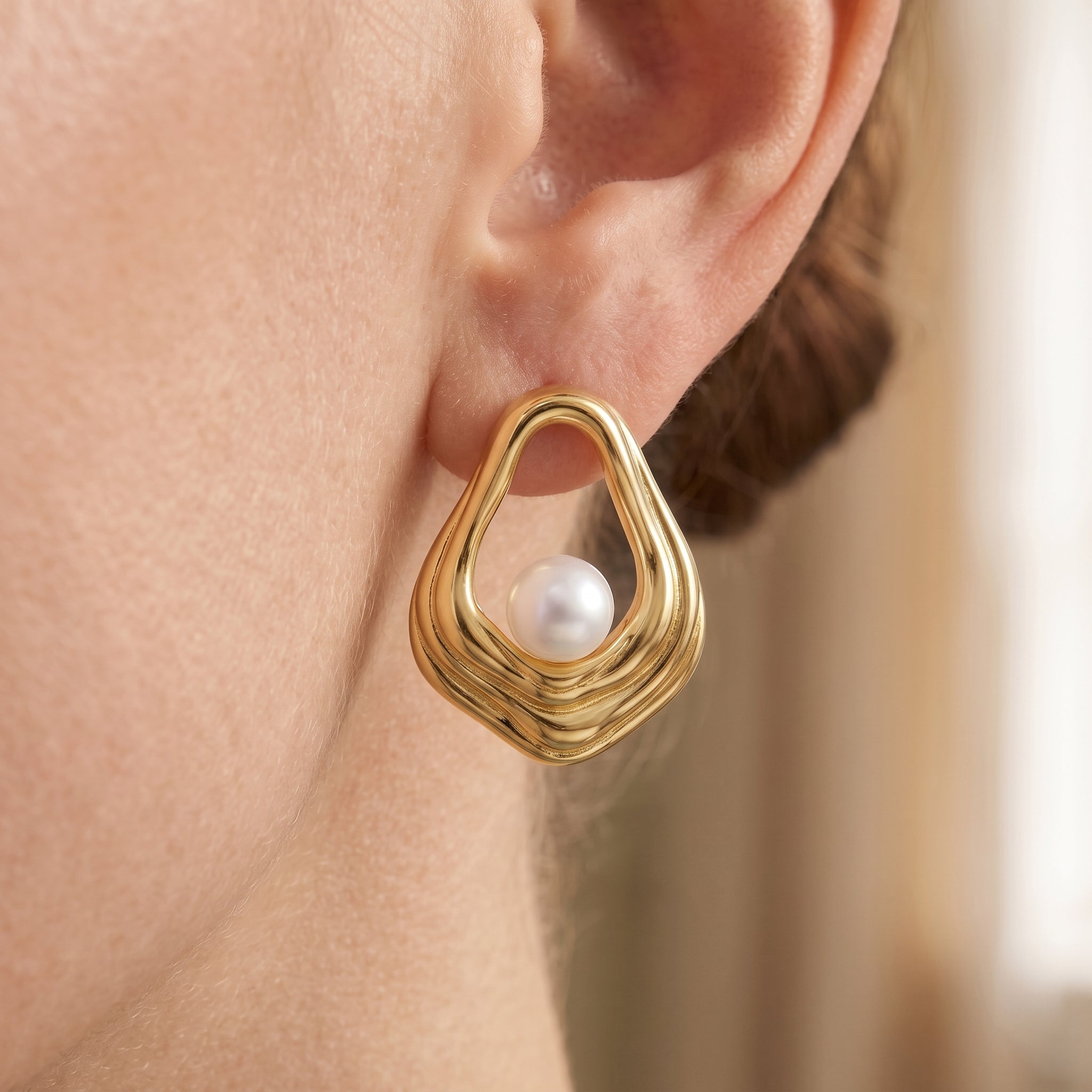 Delphine Boho Shell Pearl Earrings GENEVIVE
