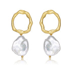 Brigitte Boho Golden Drop Round Earrings GENEVIVE