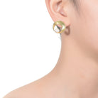 Delphine Brushed Sphere Golden Pearl Earrings GENEVIVE