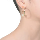 Delphine Boho Hoop Golden Pearl Earrings GENEVIVE