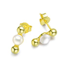 Delphine Golden Spheres Pearl Earrings GENEVIVE
