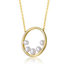 Brigitte Golden Circle Four Pearl Necklace GENEVIVE