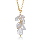 Sable Golden Pearl Bunch Necklace GENEVIVE