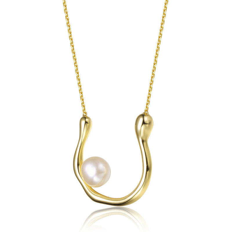 Brigitte Pearl "U" Necklace GENEVIVE