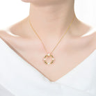 Delphine Golden Circle Spheres Pearl Necklace GENEVIVE