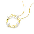 Delphine Golden Circle Spheres Pearl Necklace GENEVIVE