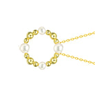 Delphine Golden Circle Spheres Pearl Necklace GENEVIVE