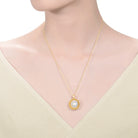 Brigitte Golden Flowerbud Pearl Necklace GENEVIVE