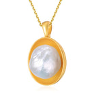 Brigitte Golden Flowerbud Pearl Necklace GENEVIVE