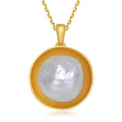 Brigitte Golden Flowerbud Pearl Necklace GENEVIVE