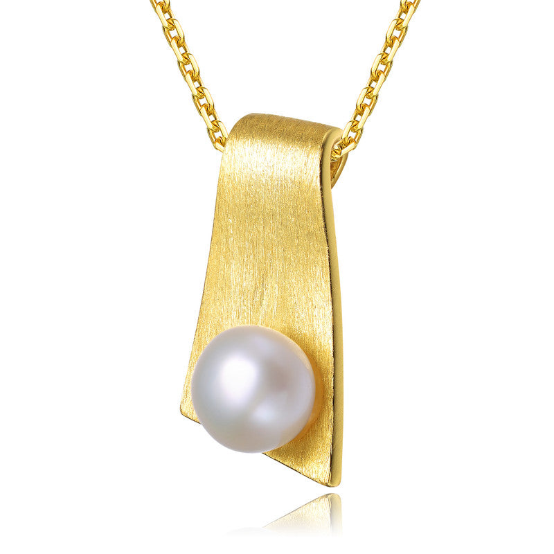 Delphine Pearl Rectangle Pendant Necklace GENEVIVE