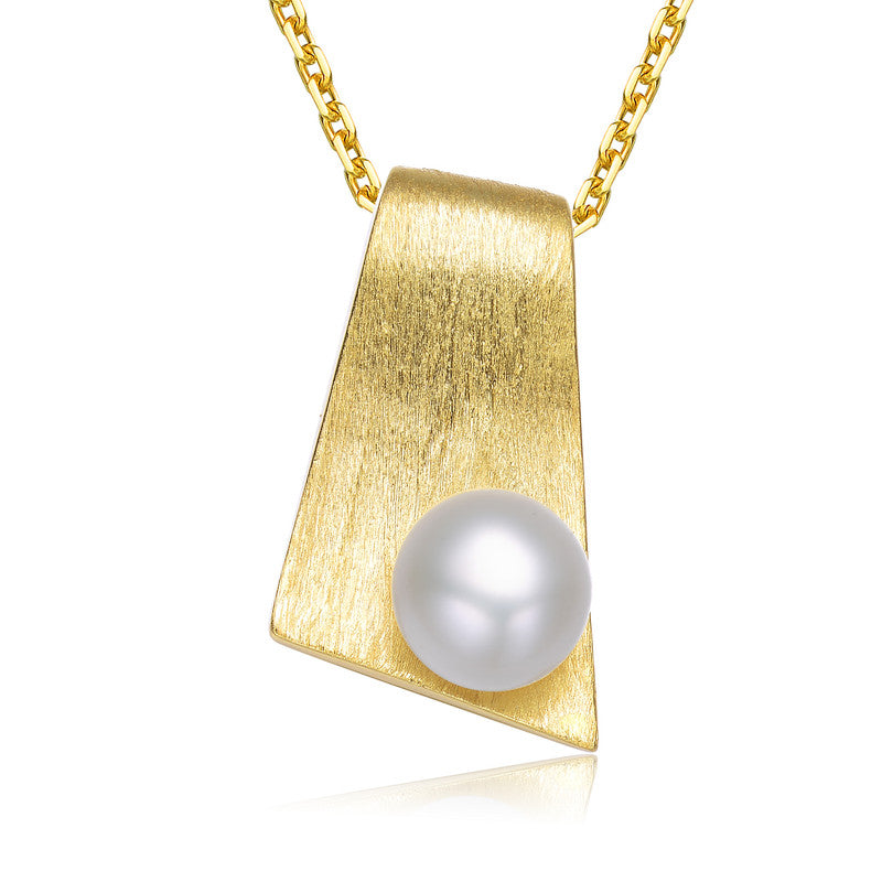 Delphine Pearl Rectangle Pendant Necklace GENEVIVE