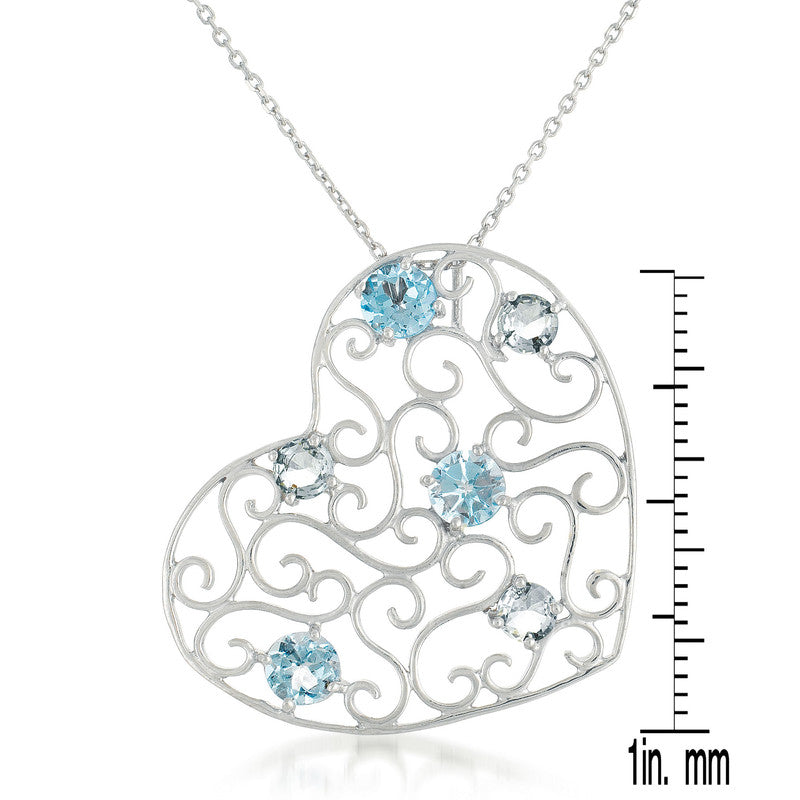 Provence Blue Topaz Heart Necklace GENEVIVE