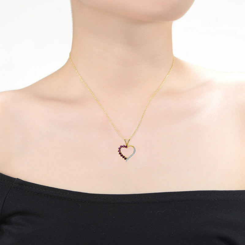 Fabienne Ruby Heart Necklace GENEVIVE