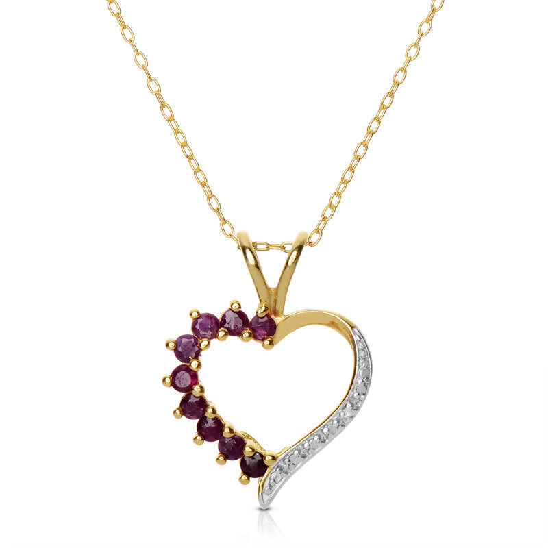 Fabienne Ruby Heart Necklace GENEVIVE
