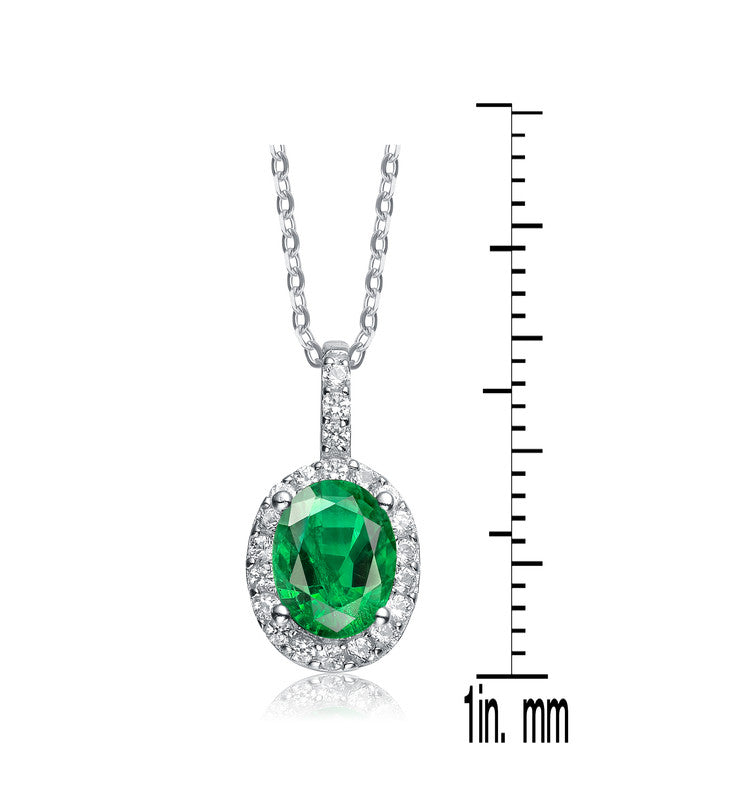 Fabienne Green Oval Necklace GENEVIVE