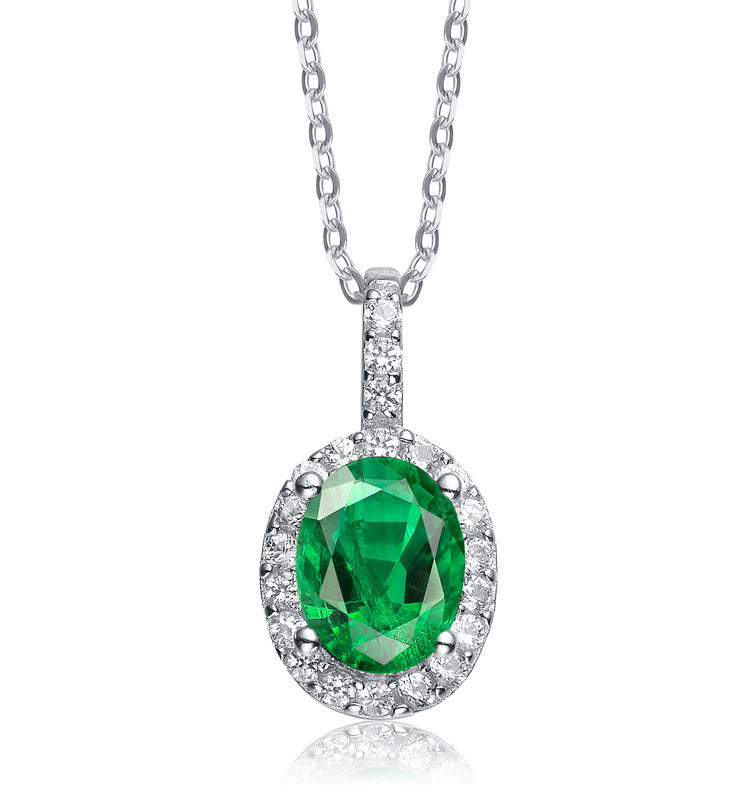 Fabienne Green Oval Necklace GENEVIVE