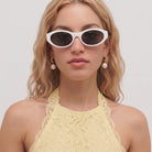 Henriette Pearl Drop Huggie Hoop Earrings GENEVIVE